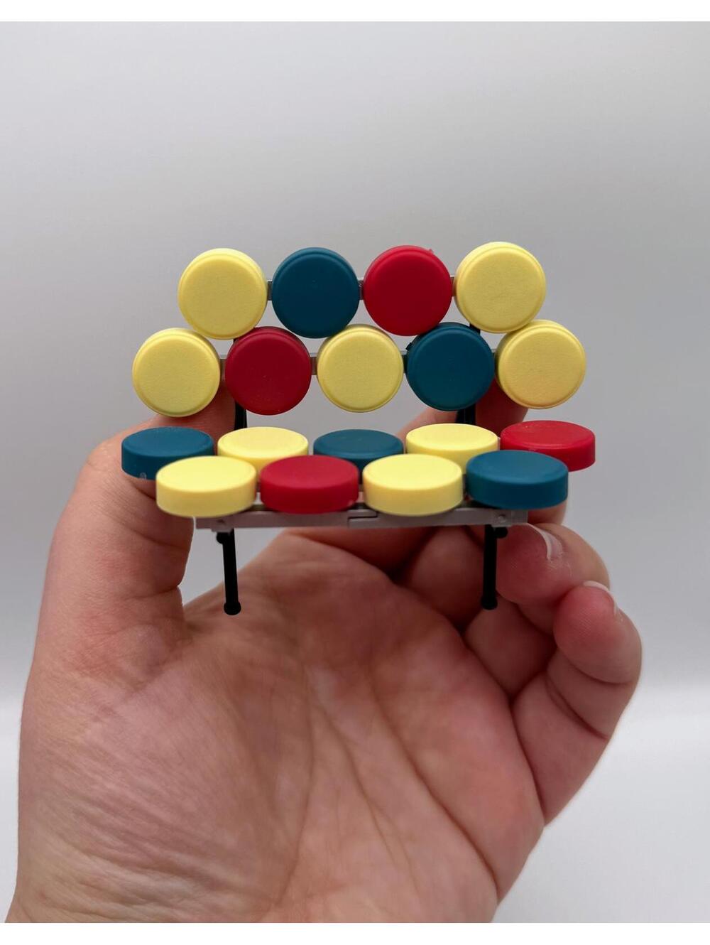 1:24 Scale Marshmallow Sofa Miniature, Multi Colored Mini Couch, Mid Century Mod